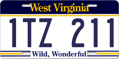 WV license plate 1TZ211