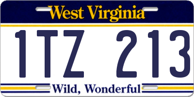 WV license plate 1TZ213