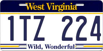 WV license plate 1TZ224