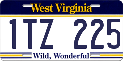 WV license plate 1TZ225