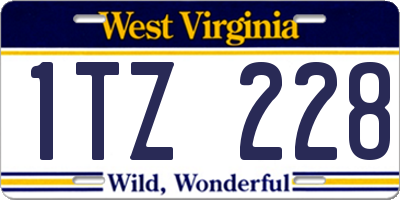 WV license plate 1TZ228