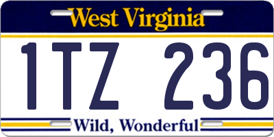 WV license plate 1TZ236
