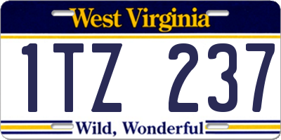 WV license plate 1TZ237