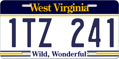 WV license plate 1TZ241