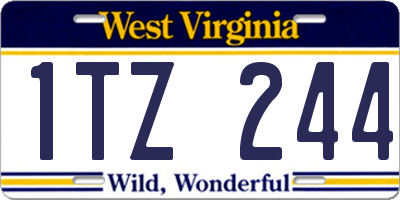 WV license plate 1TZ244