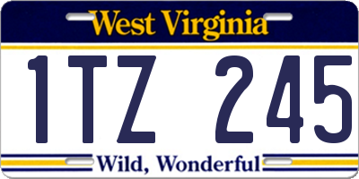 WV license plate 1TZ245