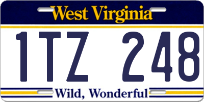 WV license plate 1TZ248
