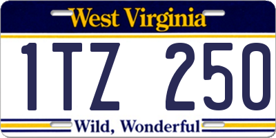 WV license plate 1TZ250