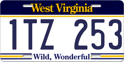 WV license plate 1TZ253