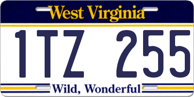 WV license plate 1TZ255