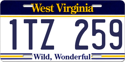 WV license plate 1TZ259