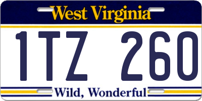 WV license plate 1TZ260