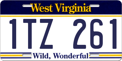 WV license plate 1TZ261