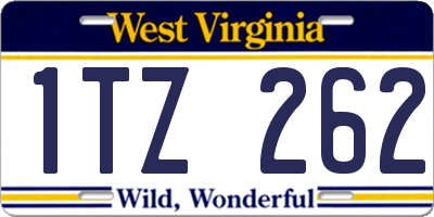 WV license plate 1TZ262