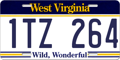 WV license plate 1TZ264
