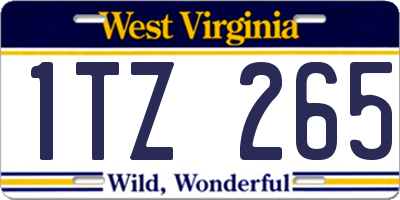 WV license plate 1TZ265
