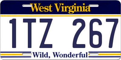 WV license plate 1TZ267