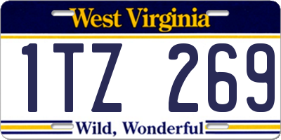 WV license plate 1TZ269