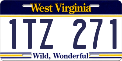 WV license plate 1TZ271