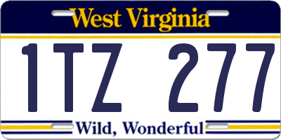 WV license plate 1TZ277