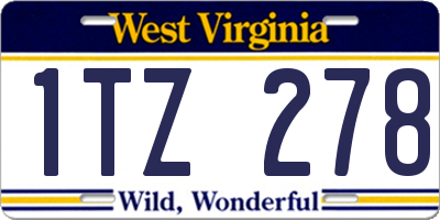 WV license plate 1TZ278