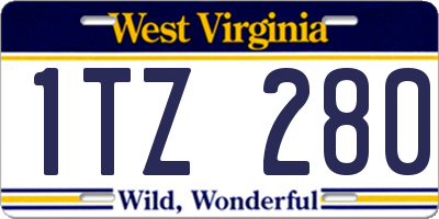WV license plate 1TZ280