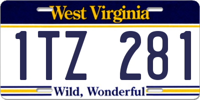 WV license plate 1TZ281