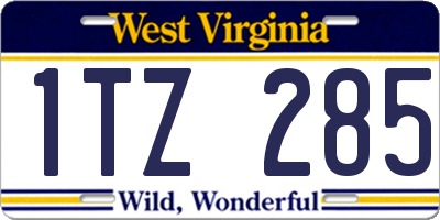 WV license plate 1TZ285