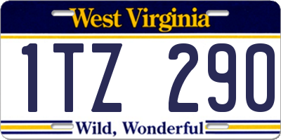 WV license plate 1TZ290