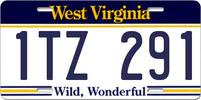 WV license plate 1TZ291