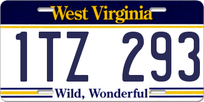 WV license plate 1TZ293