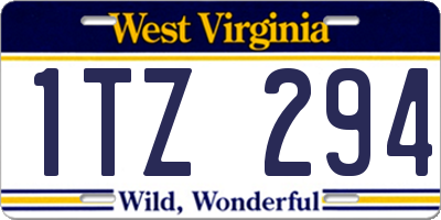 WV license plate 1TZ294