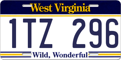 WV license plate 1TZ296