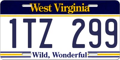 WV license plate 1TZ299