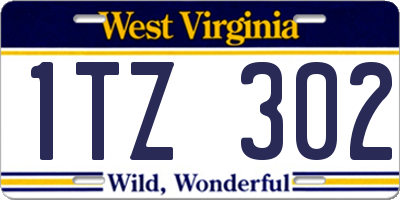 WV license plate 1TZ302