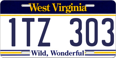 WV license plate 1TZ303