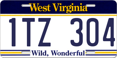 WV license plate 1TZ304