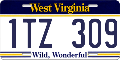 WV license plate 1TZ309