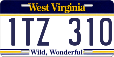 WV license plate 1TZ310