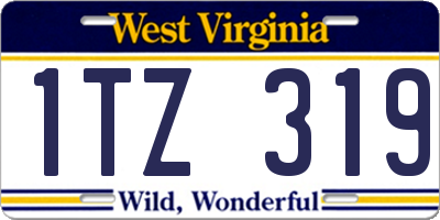 WV license plate 1TZ319