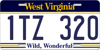 WV license plate 1TZ320