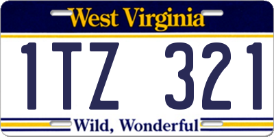 WV license plate 1TZ321