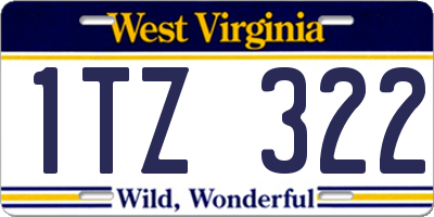WV license plate 1TZ322