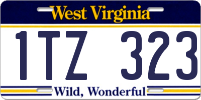 WV license plate 1TZ323