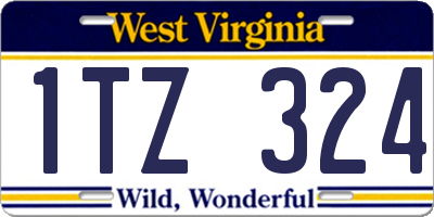 WV license plate 1TZ324