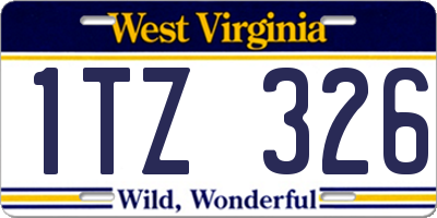 WV license plate 1TZ326
