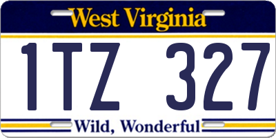 WV license plate 1TZ327