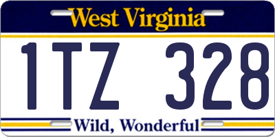WV license plate 1TZ328