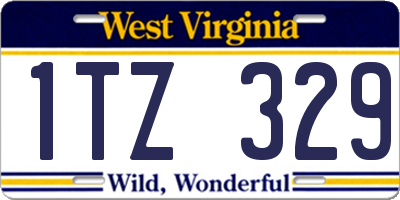 WV license plate 1TZ329
