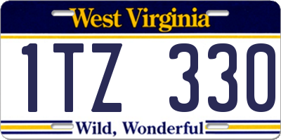 WV license plate 1TZ330
